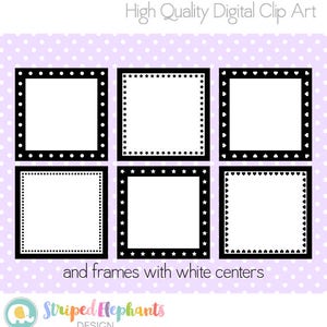 Square Digital Frame Collection 2 Clipart Frames Instant Download Commercial Use image 3