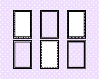 Rectangle Digital Frame Collection 1 - Clip Art Frames - Instant Download - Commercial Use