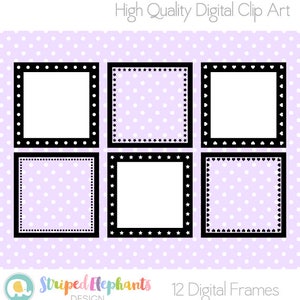 Square Digital Frame Collection 2 Clipart Frames Instant Download Commercial Use image 1