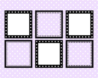 Square Digital Frame Collection 2 - Clipart Frames - Instant Download - Commercial Use