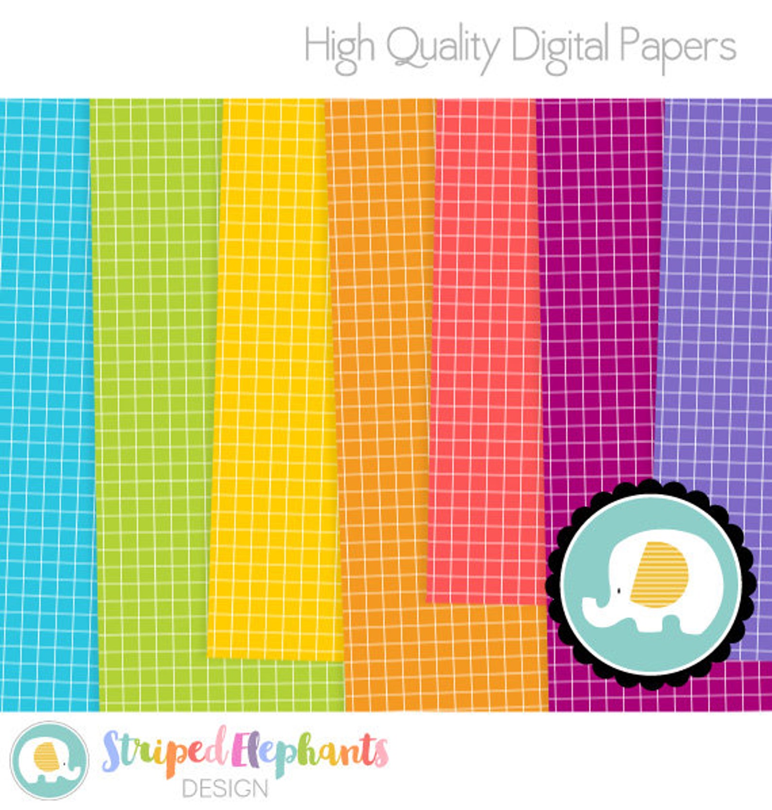 Grid Digital Papers Grid Digital Scrapbook Paper Pack Basic Etsy