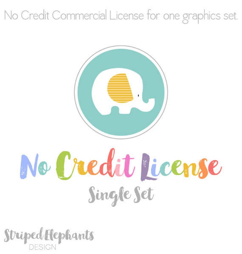 No Credit License for ONE Set of StripedElephants Graphics. image 1