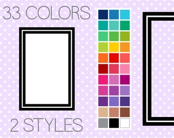 Line Rectangle Digital Frames - Clip Art Frames - Printable Frames - Journaling Spot - Scrapbook - Instant Download Commercial Use - V2