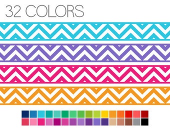Chevron Digital Borders - Zigzag Clipart Edging - Instant Download - Commercial Use - V2