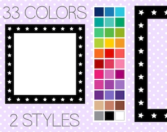 Star Square Digital Frames 2 - Clipart Borders - Printable Frames - Instant Download - Commercial Use