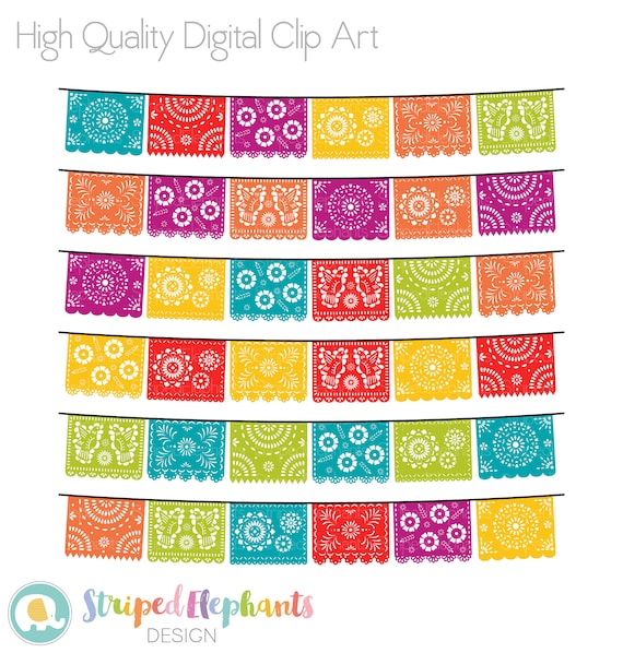 Papel Picado Banner Clipart For Digital Cards