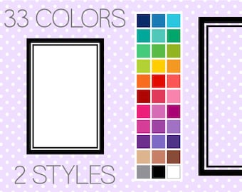 Line Rectangle Digital Frames - Clip Art Frames  - Printable Frames - Journaling Spot - Scrapbook - Instant Download Commercial Use - V1