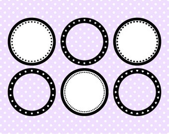 Circle Digital Frame Collection 2 - Clip Art Frames - Instant Download - Commercial Use