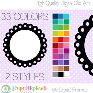 Flower Frames Clip Art Frames Instant Download Commercial Use image 1