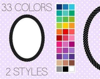 Rope Digital Frames Oval -  Digital Frame Clip Art - Printable - Clipart Border - Instant Download - Commercial Use