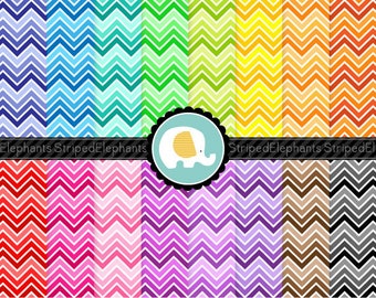 Digital Scrapbook Paper, Chevron Gradient Digital Papers, chevron digital background, Instant Download, Commercial Use