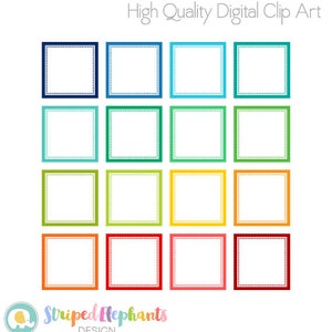 Dotty Square Digital Frames Clipart Frames Instant Download Commercial Use image 3