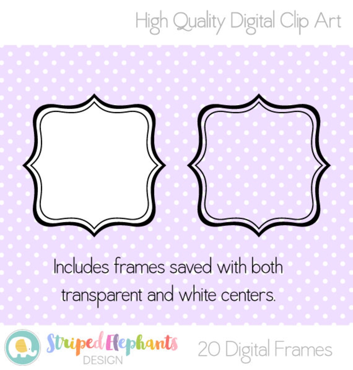 Fancy Frames 1 Clipart Frames Journaling Spots Instant - Etsy