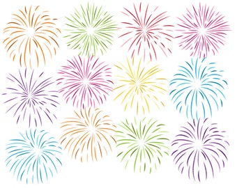 Fireworks Clip Art - New Year's Clipart- Digital Clipart - Instant Download - Commercial Use