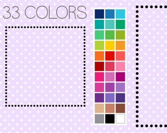 Dotty Square Digital Borders - Clip Art Frames - Instant Download - Commercial Use