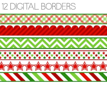 Christmas Clipart - Christmas Digital Borders - Christmas Clipart Edging - Instant Download - Commercial Use