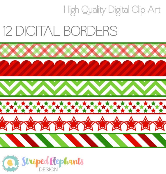 Christmas Clipart Christmas Digital Borders Christmas | Etsy