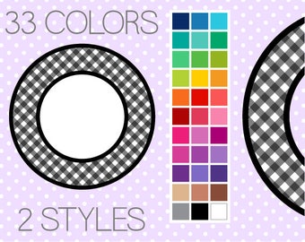 Gingham Circle Digital Frames - Clip Art Frames - Instant Download - Commercial Use