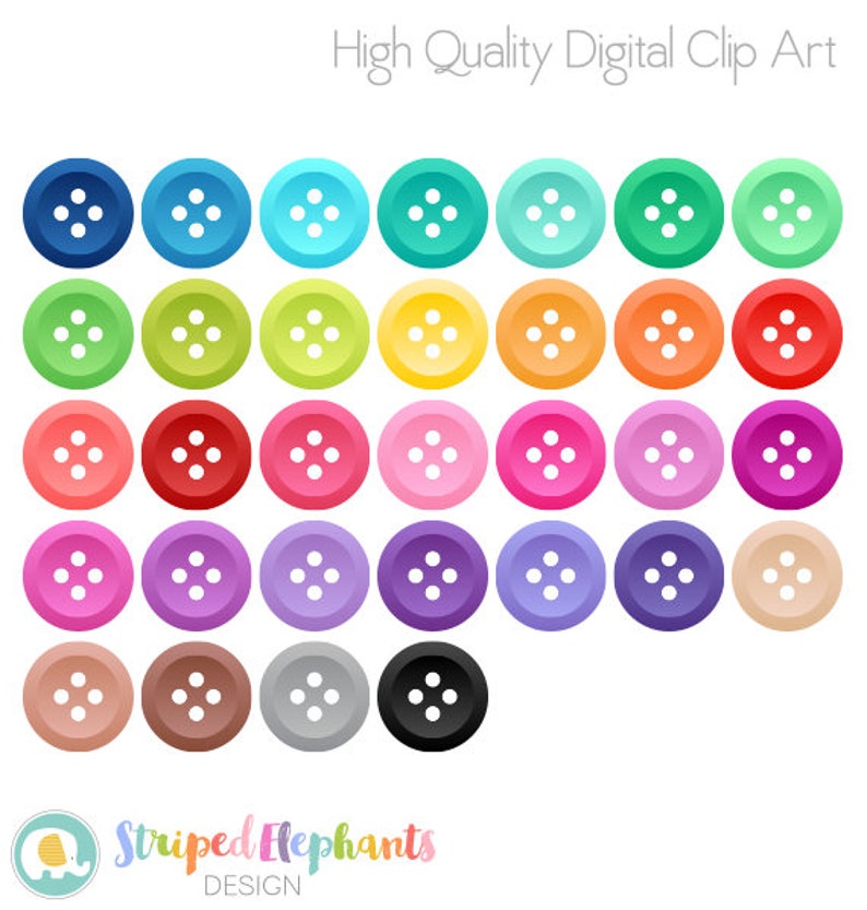 Clipart Buttons Sewing Button Clip Art Craft Clipart | Etsy