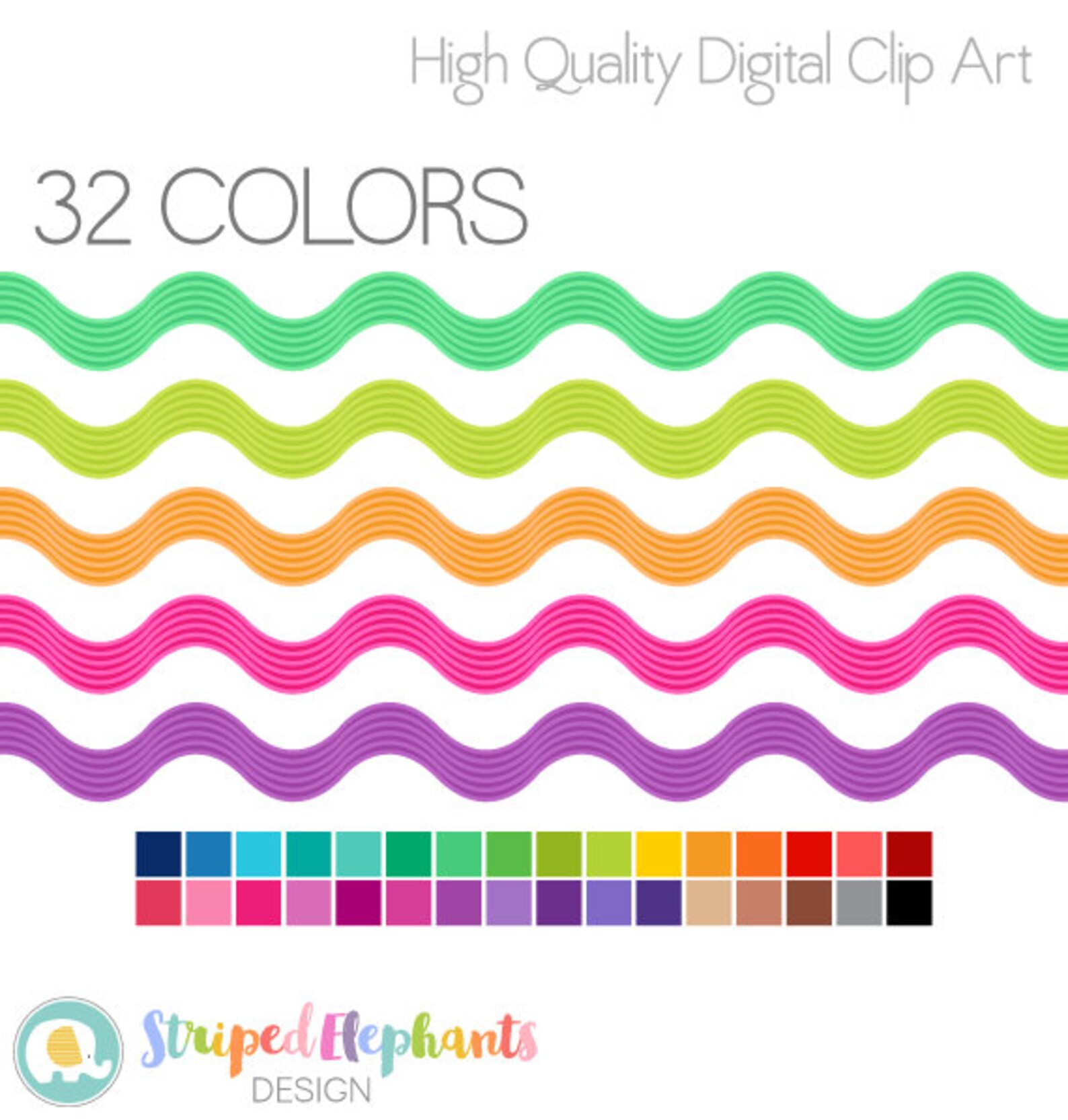 Clipart Borders Ric Rac Digital Edging Instant Download Commercial Use