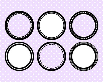 Circle Digital Frame Collection 1 - Clip Art Frames - Instant Download - Commercial Use