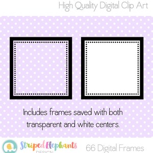 Dotty Square Digital Frames Clipart Frames Instant Download Commercial Use image 2