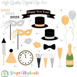 New Year #39 s Eve Clip Art Party Clip Art Instant Download Commercial Use