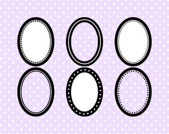 Oval Digital Frame Collection - Clip Art Frames - Instant Download - Commercial Use