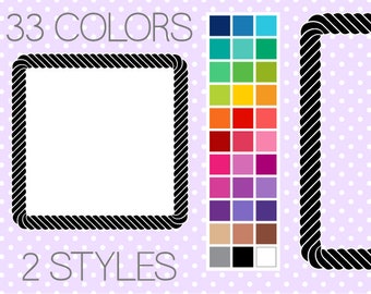 Digital Frames - Rope Clip Art Frames Square - Printable Borders -  Instant Download - Commercial Use