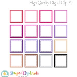 Dotty Square Digital Frames Clipart Frames Instant Download Commercial Use image 4