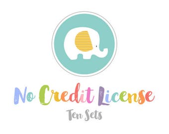 No Credit License for 10 Sets of StripedElephants Graphics.