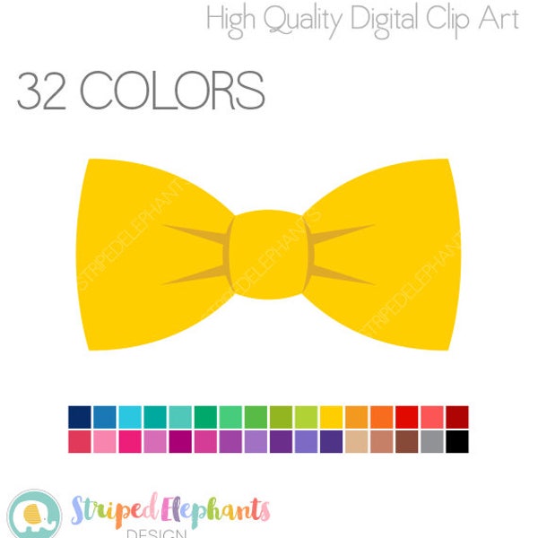 Bow Tie Clipart - Printable Bow Tie Clip Art - Bowtie Clipart - PNG - Instant Download, Commercial Use Graphics