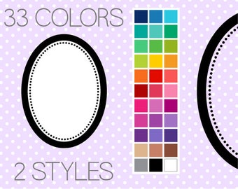 Dotty Oval Digital Borders - Clip Art Frames - Instant Download - Commercial Use