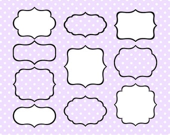 Digital  Frames - Fancy Frames 3 - Clipart Frames Journaling Spots - Instant Download - Commercial Use