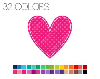 Heart Clip Art - Clip Art Basics Polka Dot Hearts - Instant Download - Commercial Use - Heart Polka Dot V2