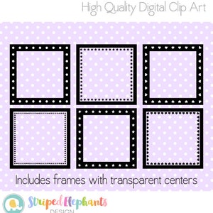 Square Digital Frame Collection 2 Clipart Frames Instant Download Commercial Use image 2