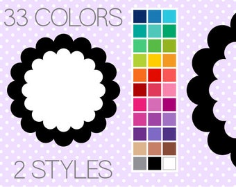 Double Scalloped Frames - Clip Art Frames - Instant Download - Commercial Use