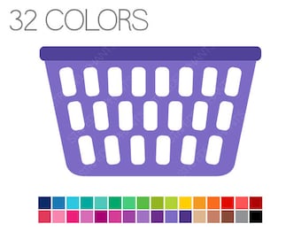 Washing Basket Clipart - Washing Digital Clipart - Cleaning Clipart -  House Chores - Planners Clip Art - Commercial Use