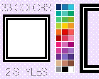 Line Square Digital Frames - Clip Art Borders - Clipart Frames - Printable Frames - Journaling Spot - Instant Download - Commercial Use - V2