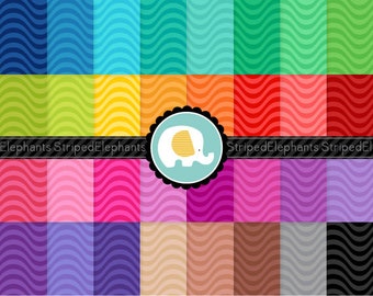 Wavy Digital Paper Pack, Wavy Digital Scrapbook Paper, Wavy Digital Background Paper, Basic Digital Paper, Commercial Use