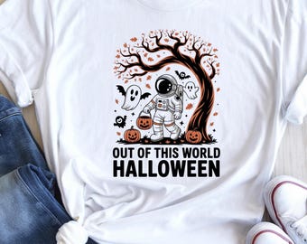 Camiseta de astronauta de Halloween: fantasma espacial espeluznante, para niños y adultos