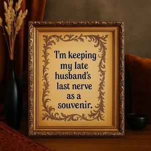 Funny Widow Grief Quote Art: Sassy Dark Humor Gift (8x10 Downloadable Print)