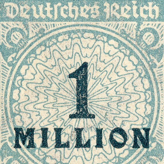 Deutsches Reich 1 Million Mounted Canvas Print Of Postage Etsy
