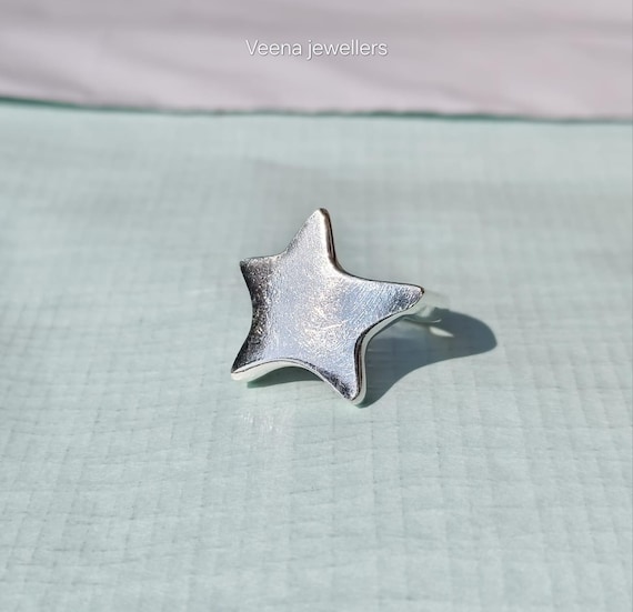 Handmade Sterling Silver Star Ring - Boho Fidget Jewelry