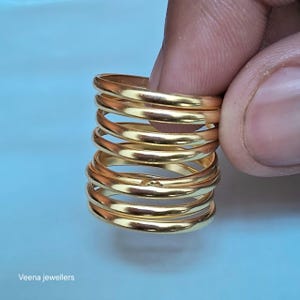 Adjustable Rings Gold Plated Spiral Band Round 8 Root Gold Plated Tube Twining Ring Personalized Jewelry