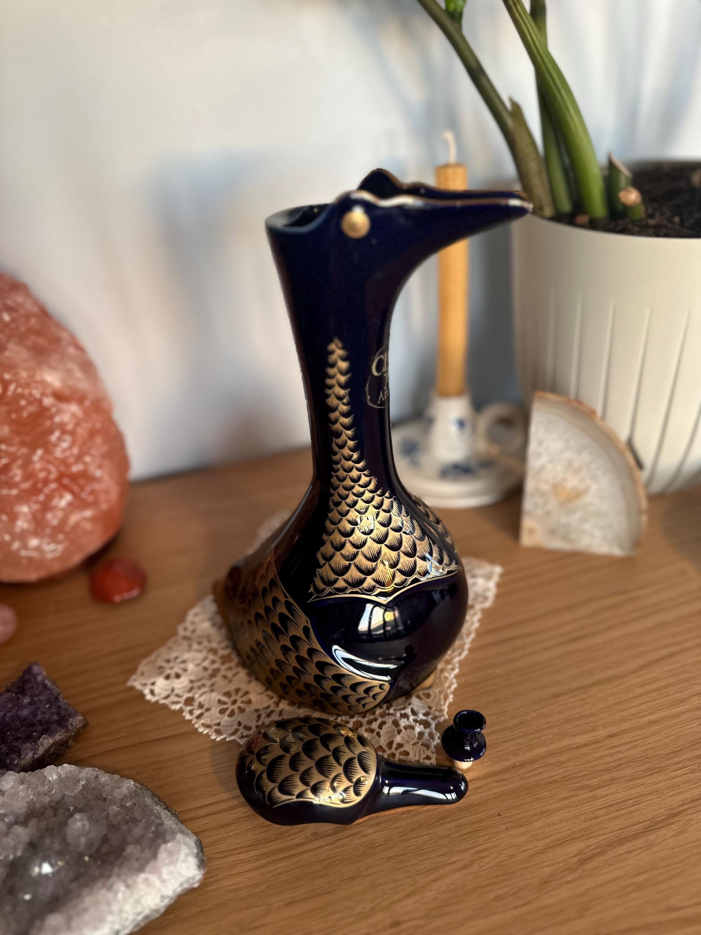 Vintage Limoges Porcelain Goose Decanter: Chabot XO Armagnac, 22K