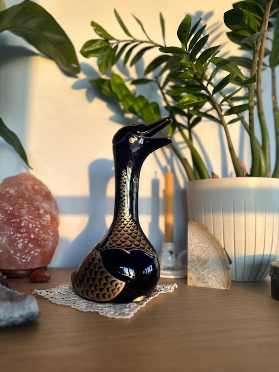 Vintage Limoges Porcelain Goose Decanter: Chabot XO Armagnac, 22K