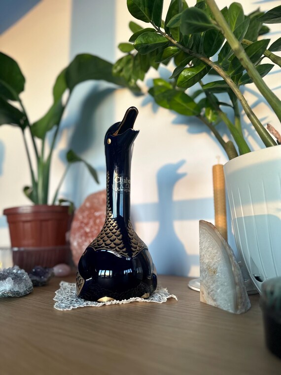 Vintage Limoges Porcelain Goose Decanter: Chabot XO Armagnac, 22K