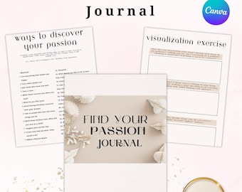 Find Your Passion Journal | Guided Self Discovery Workbook | Life Purpose Clarity Printable