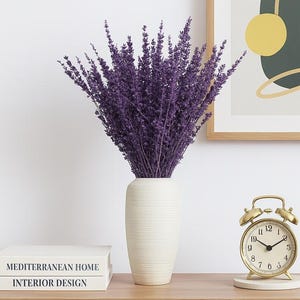 Purple Dried Lavender Flowers Bundle, Lavender Bouquet 17&quot; for Shower Weeding Home Vase Decor, Fragrance Fresh Silk Dry Dried Flowers Bulk